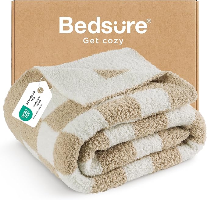 Bedsure GentleSoft Checkered Twin Blanket - Image 2