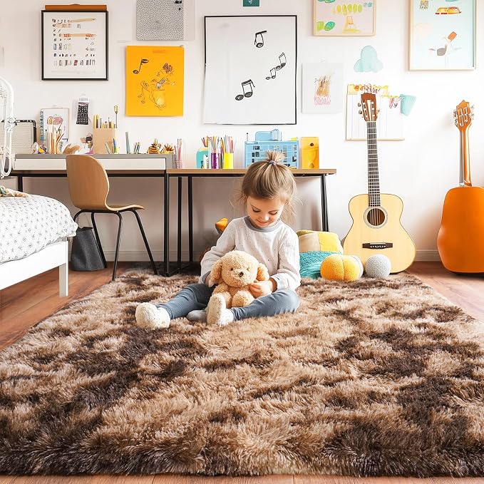 Pionblank Super Fluffy Brown Rug - Image 2