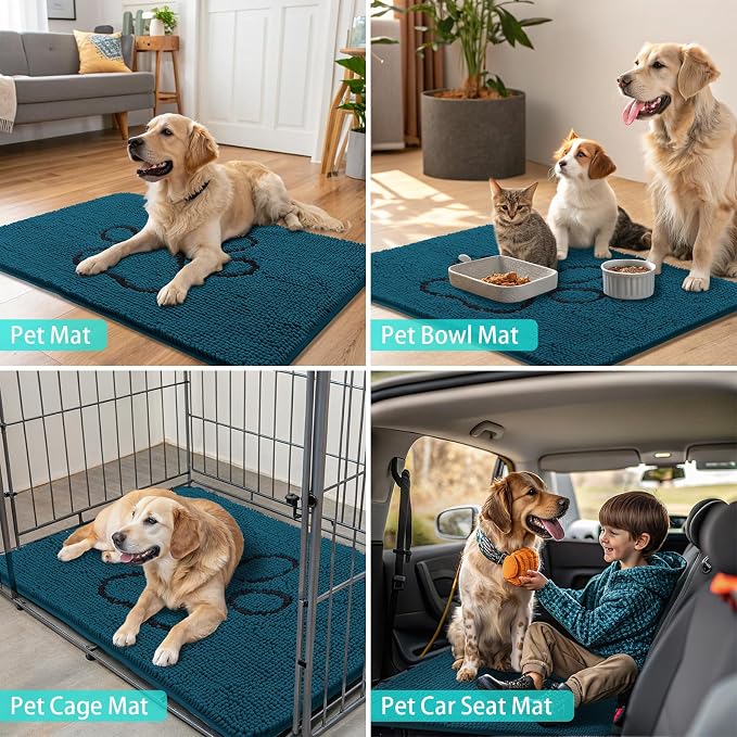 Smiry Dog Door Mat for Muddy Paws, Absorbent Dirt Trapper Non Slip Quick Dry - Image 8