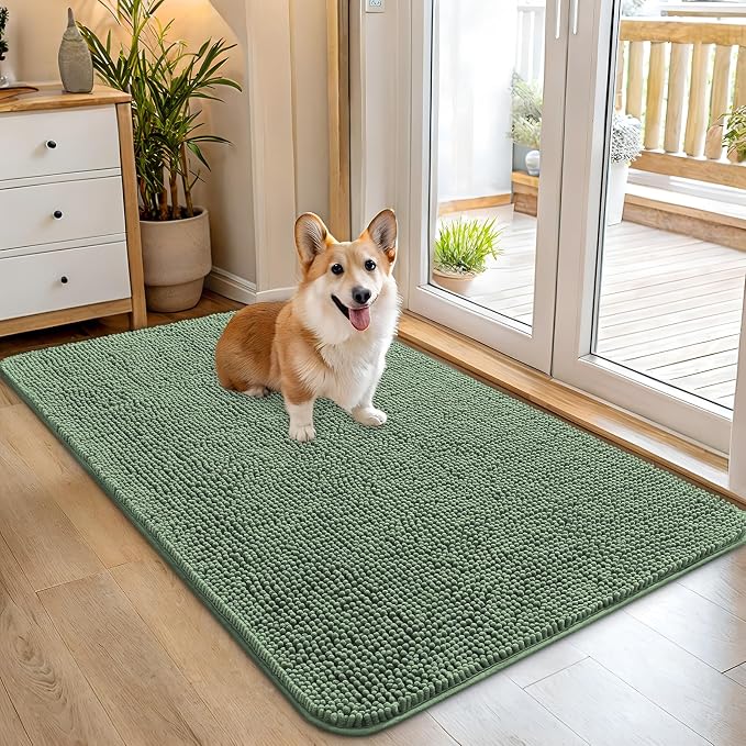 OLANLY Dog Door Mat for Muddy Paws 45x27, Absorbs Moisture and Dirt, Absorbent by OLANLY