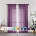 OWENIE Sheer Curtains 72 Inches Long 2 Panels Set, Transparent Light Filtering by OWENIE