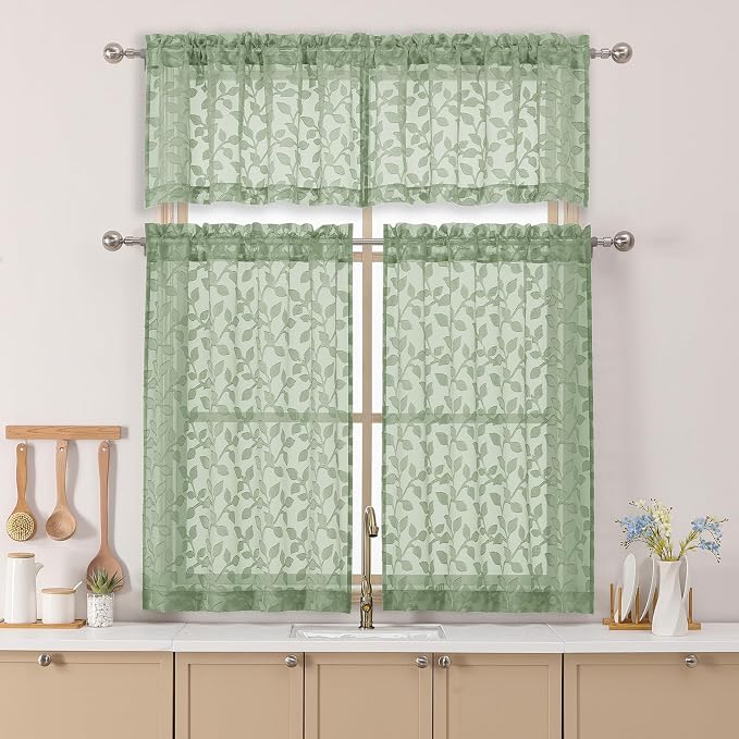 Chyhomenyc Sage Green Sheer Valances - Image 2