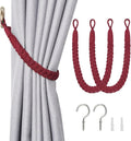 NICEEC 2 Pack Natural Cotton Rope Curtain Tiebacks Elegant Boho Style by NICEEC