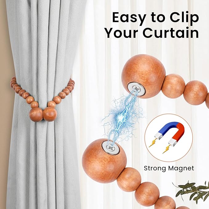 KLOGTSIND Magnetic Curtain Tiebacks, Curtain Tie Backs - Image 2