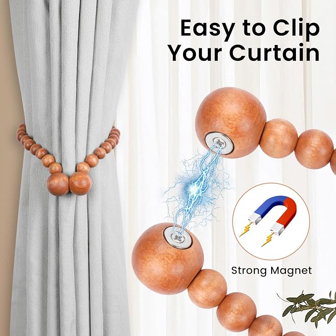 KLOGTSIND Magnetic Curtain Tiebacks, Curtain Tie Backs - Image 2