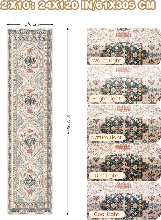 Runner Rug 2x10, Ultra-Thin Kitchen Rugs Non Slip Washable Rugs - Image 9