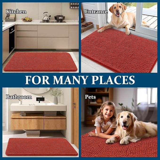 OLANLY Dog Door Mat for Muddy Paws 40x32, Absorbs Moisture and Dirt, Absorbent - Image 8