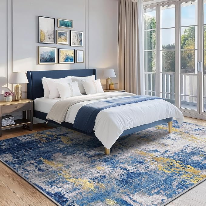 Washable Area Rugs 8'x10' Non-Slip Modern Abstract Soft - Image 6