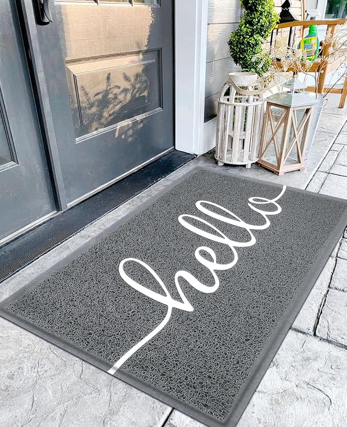 EARTHALL Funny Hello Mats Outdoor/Indoor, Front Door Mat Outside Entrance by EARTHALL