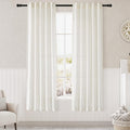 Nanspring Cream Semi Sheer Linen Curtains 72 inch Length Set 2 Panel by Nanspring