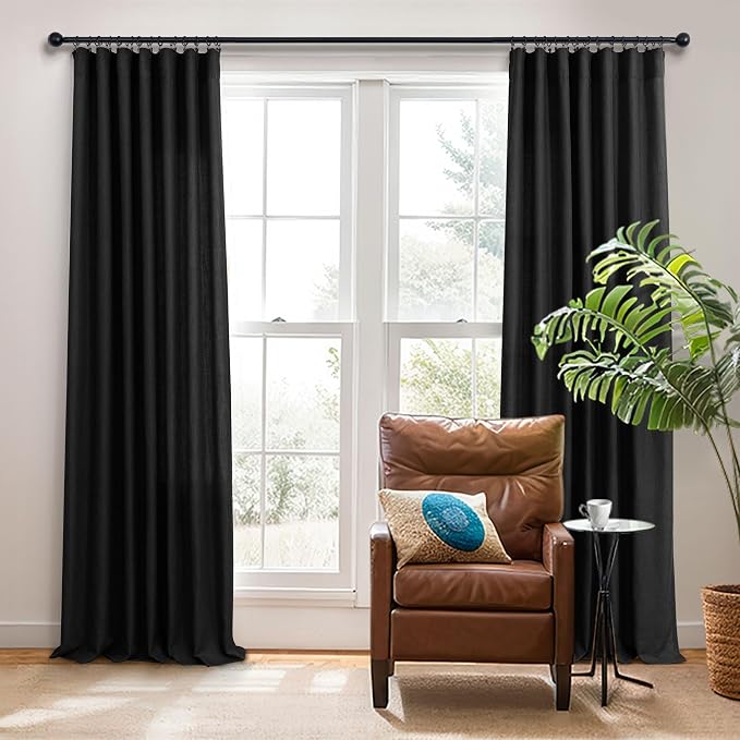 Pitalk Black Extra Long Curtains 120 Inches Long - Image 6