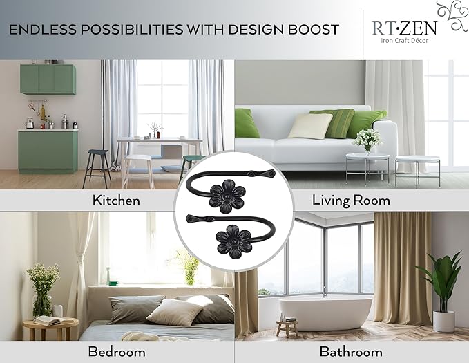 RTZEN Decorative Metal Curtain Tiebacks - Image 3