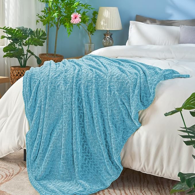 inhand Blue Throw Blanket, Super Soft Flannel Cozy Blankets & Throw - Image 4