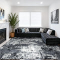 Washable Area Rugs 10'x12' Non-Slip Modern Abstract Soft by RELEANY