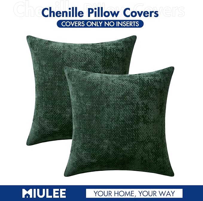 MIULEE Pack of 2 Christmas Green Couch Throw Pillow Covers 20x20 Inch Modern - Image 6