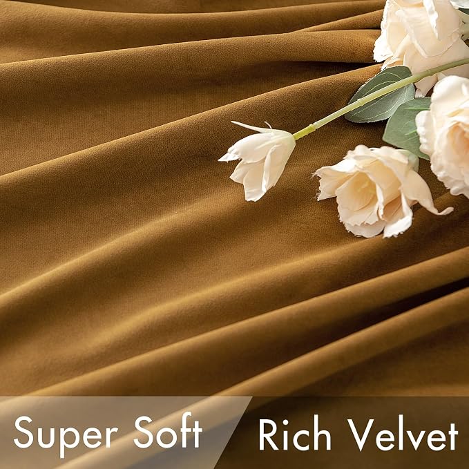 MIULEE Gold Velvet Curtains 84 inches - Image 4