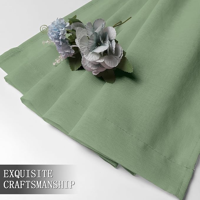 Tollpiz Sheer Curtains Living Room Linen Textured Curtain Sheers Light - Image 7