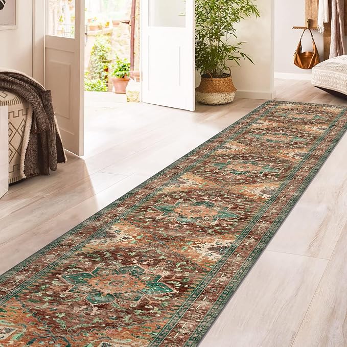 Yamaziot Washable Runner Rug, 2x12 Non-Slip Boho Vintage Hallway Rug Runner - Image 5