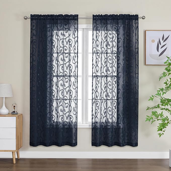 OWENIE Furman Sheer Curtains 63 inch Length by OWENIE