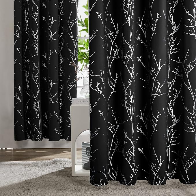 Deconovo Black Out Curtains for Kitchen, 42 x 45 Inch Length 2 Panels Set - Image 3