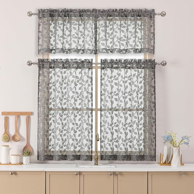Chyhomenyc Charcoal Grey Sheer Valances - Image 2