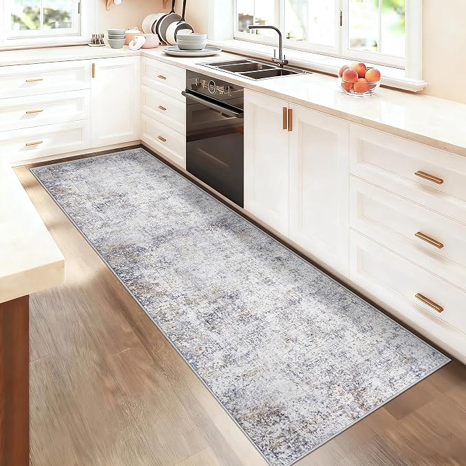 XLUEZ 2x7 Runner Rug for Hallway, Washable Modern Abstract Runner Rugs Neutral - Image 3