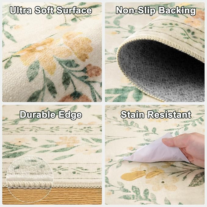 Runner Rug for Entryway: 2.6x8 Kitchen Rugs Non Slip Washable Ultra-Thin Soft - Image 8