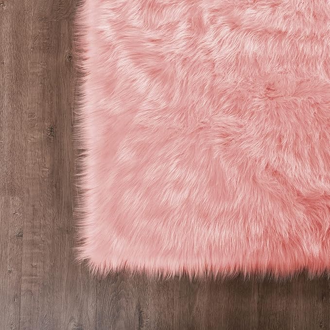Goolela Pink Area Rugs 10x12 Fluffy Fuzzy Furry Rug - Image 5