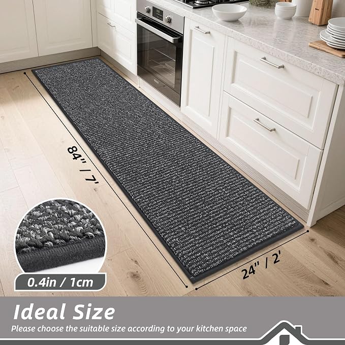 BEQHAUSE Kitchen Runner Rugs 24"x84", Non-Slip Kitchen Mats - Image 2