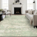 5x8 Area Rug Living Room: Modern Washable Soft Carpet Green Cream | by FXRHLP