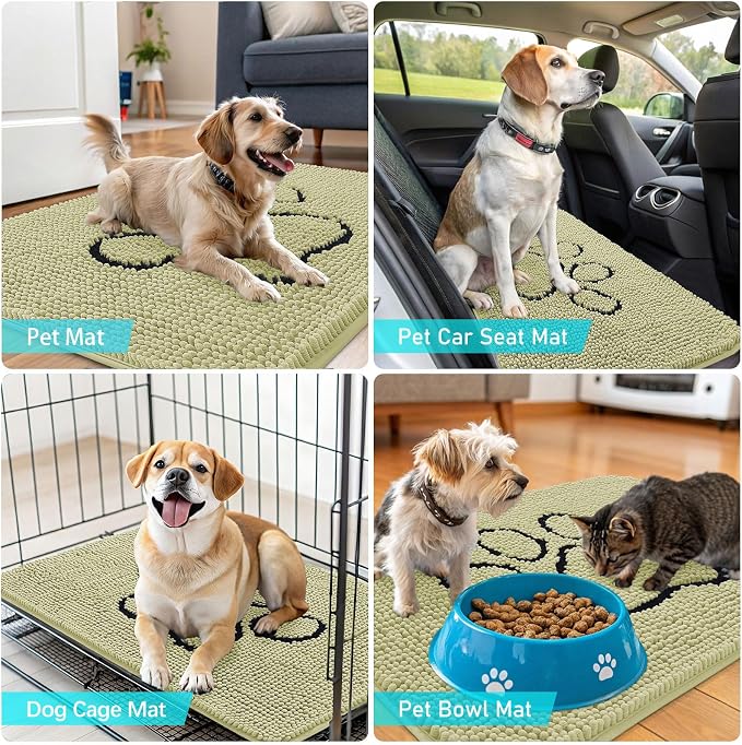 OLANLY Dog Door Mat for Muddy Paws 30x20, Paw Print Design, Absorbs Moisture - Image 7