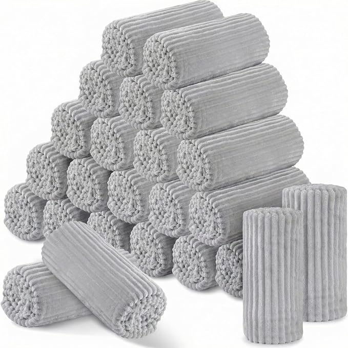 Buryeah 24 Pcs Flannel Throw Blanket Bulk 50 x 60 in Sleepover Blanket Outdoor by Buryeah