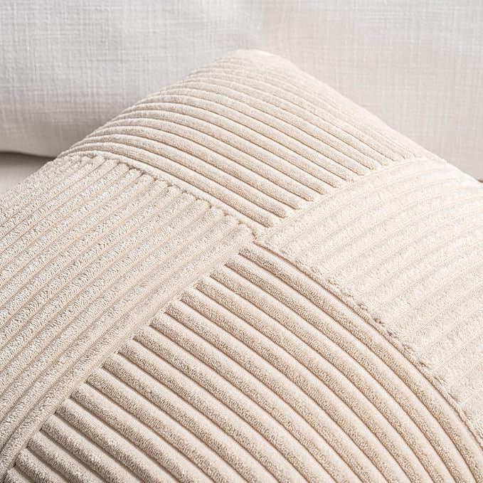 Fancy Homi 2 Packs Tan Lumbar Decorative Throw Pillow Covers 14x22 Inch - Image 4