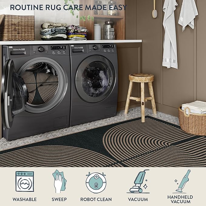 Lahome Enfys Modern Rainbow Kitchen Runner Rug, 2x8 Easy Jute Rug Runners - Image 6