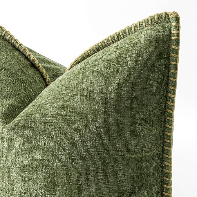 MIULEE Decorative Couch Throw Pillow Covers 16x16 Inch Sage Green 2 Pack | - Image 2