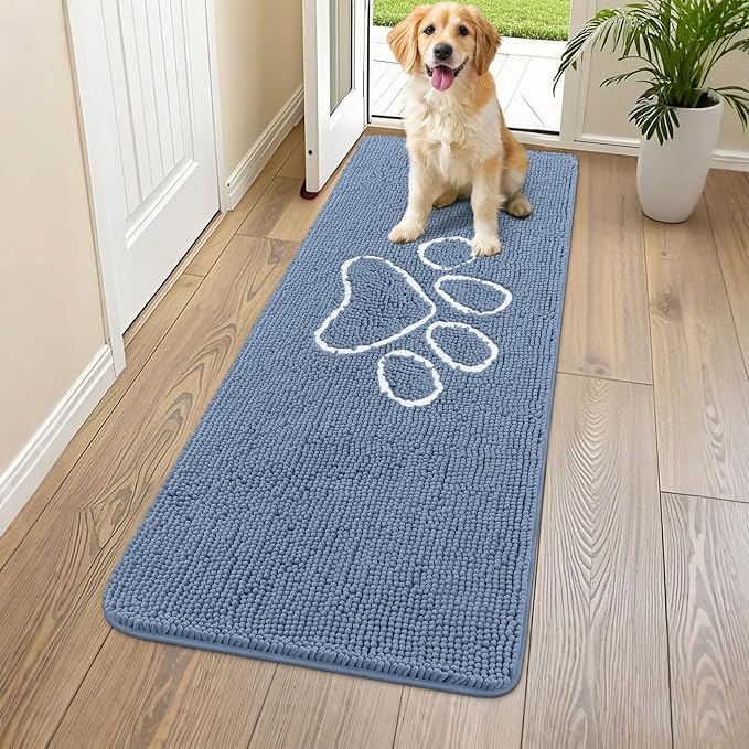 Smiry Dog Door Mat for Muddy Paws, Absorbent Dirt Trapper Non Slip Quick Dry by Smiry