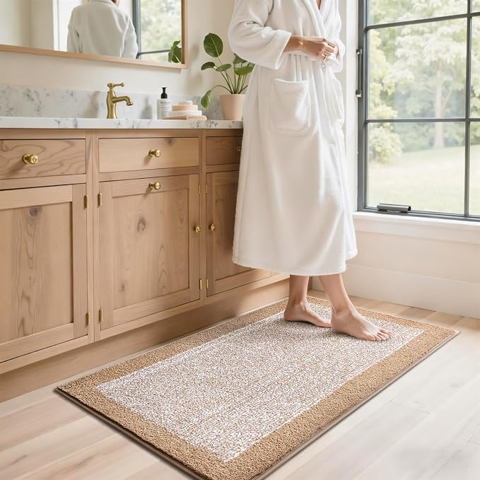 48x24 Long Bathroom Rugs Washable Non Slip, Soft Absorbent Quick Dry Mats - Image 3