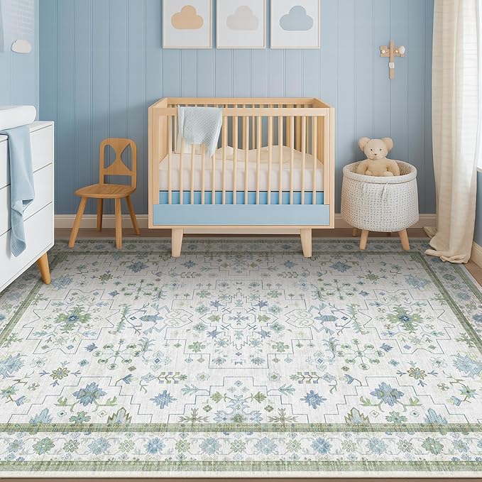 Blue and Green 4x6 Rugs for Small Living Room - Image 8