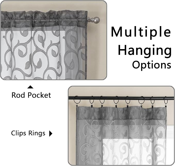 OWENIE Furman Sheer Curtains 84 inches Long - Image 3