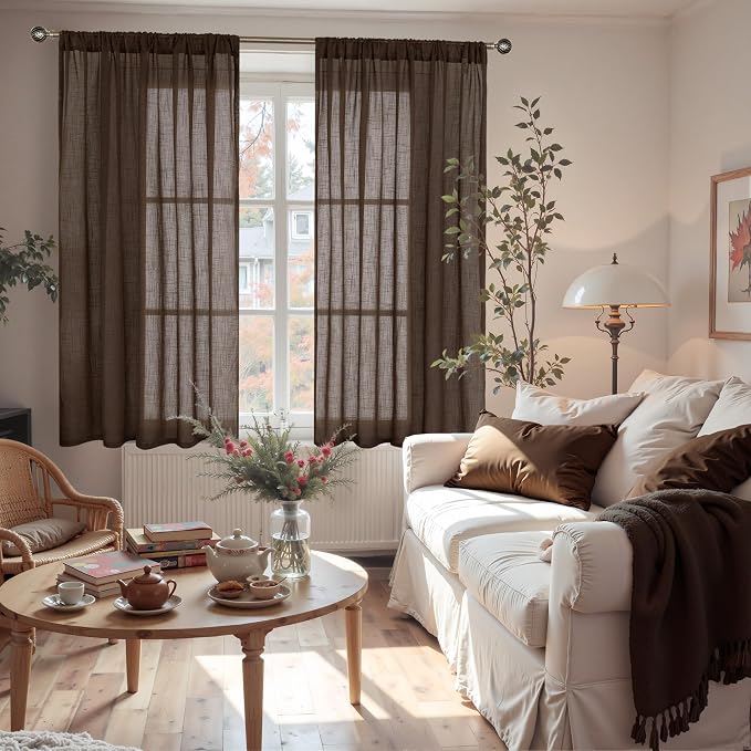 BGment Linen Curtains 54 Inch Length - Image 2