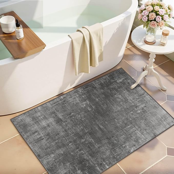 Latte&Fog 2x3 Entryway Rug, Small Modern Abstract Door Mat, Washable Kitchen Rug - Image 3