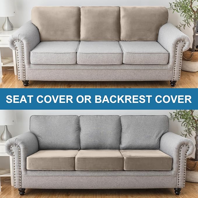 Couch Cover Stretch Velvet Sofa Cushion Cover 2-Piece - Image 4