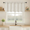 OVZME Natural Valance for Windows, Light Filtering Faux Linen Textured Small by OVZME