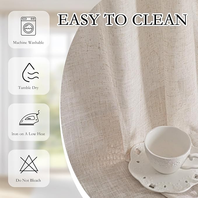 MYSKY HOME Linen French Door Curtains - Image 6