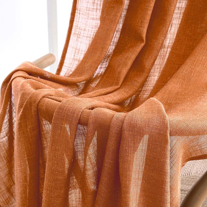 MIULEE Orange Curtains 90 Inch Length 2 Panels - Image 5