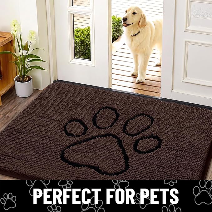 Smiry Dog Door Mat for Muddy Paws, Absorbent Dirt Trapper Non Slip Quick Dry - Image 7