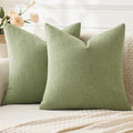 MIULEE Sage Green Chenille Couch Throw Pillow Covers, 16x16 | Set of 2 by MIULEE