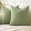 MIULEE Sage Green Chenille Couch Throw Pillow Covers, 20x20 | Set of 2 by MIULEE