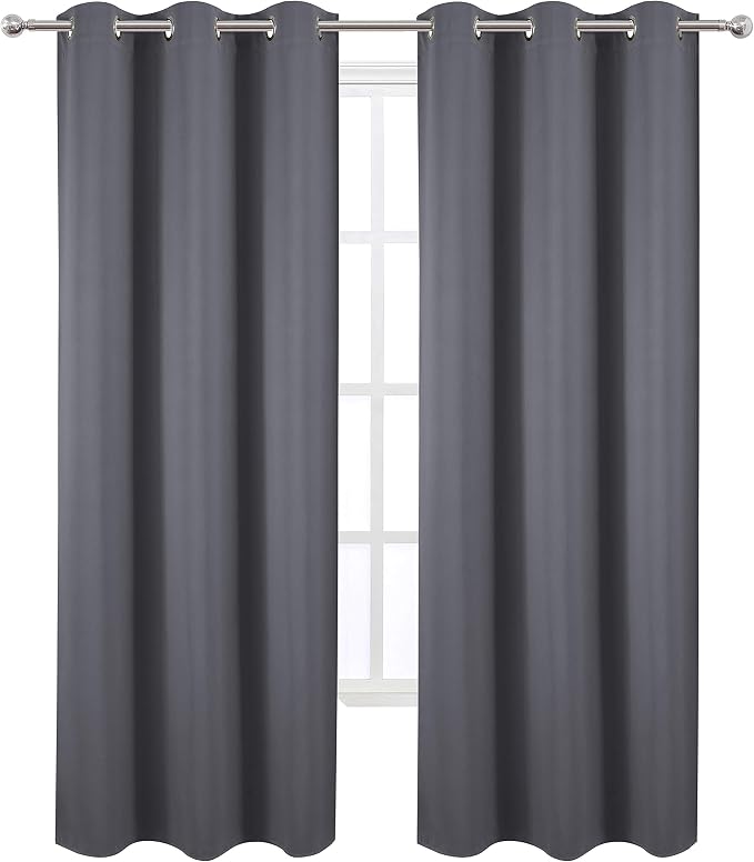 LEMOMO Grey Thermal Blackout Curtains/42 x 84 Inch/Set of 2 Panels Room - Image 2