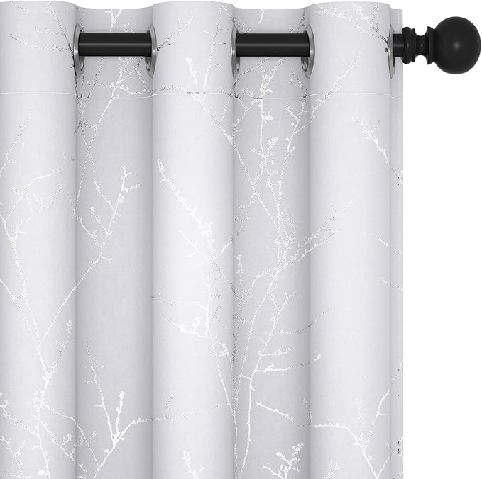 Deconovo Greyish White Curtains, Room Darkening Curtain, Thermal Insulated by Deconovo
